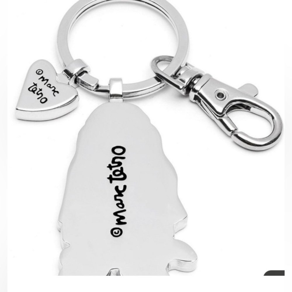 Marc Tetro Basset Hound Dog  Keychain Bag Charm with Red Heart Charm - NWOT - Picture 2 of 6
